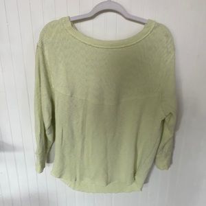 Free People green oversized Henley sweater